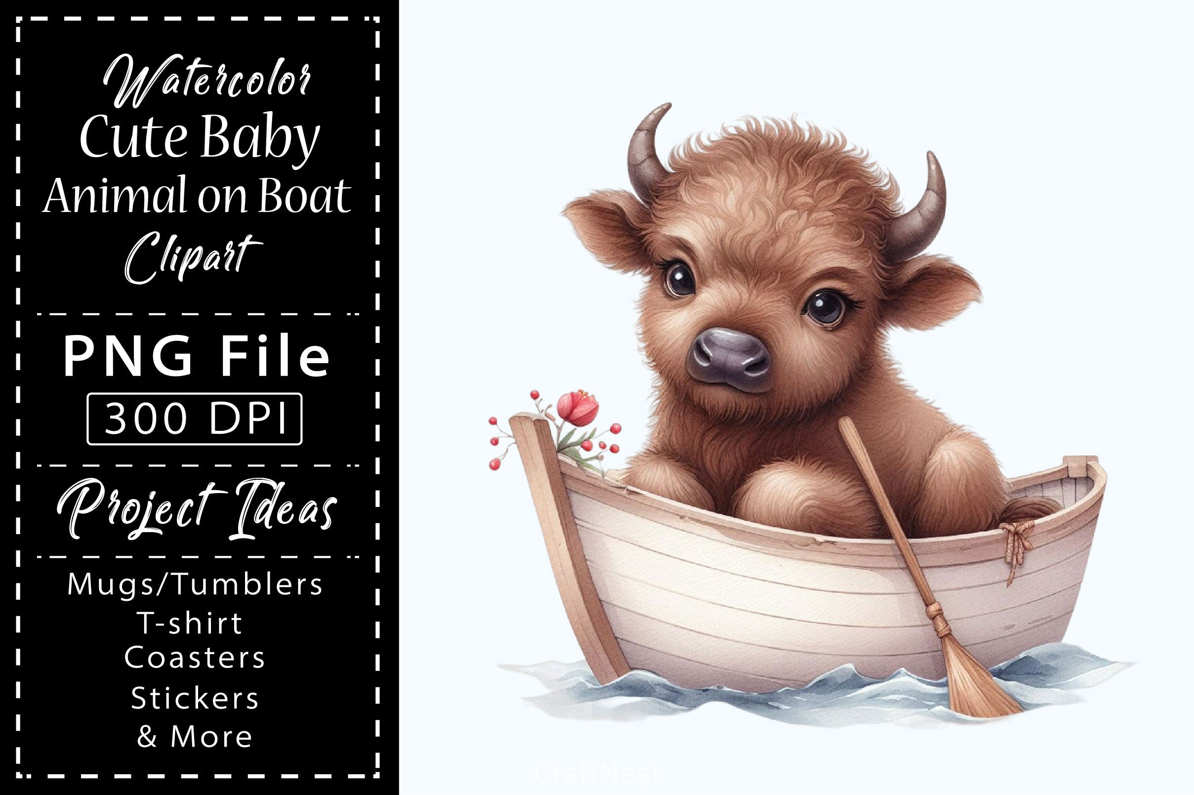 Cute Baby Animals Boat Clipart Bundle 4 - CraftNest - Digital Crafting and Art