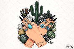 Boho Cactus Succulent Clipart Bundle - CraftNest - Digital Crafting and Art