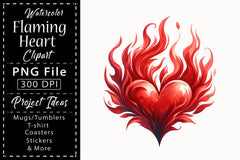 Flaming Heart Clipart Bundle 12 - CraftNest - Digital Crafting and Art