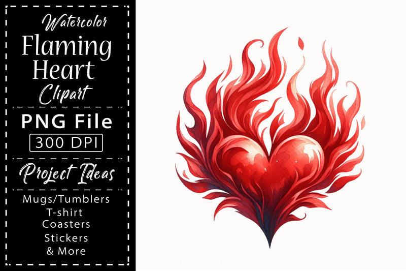 Flaming Heart Clipart Bundle 12 - CraftNest - Digital Crafting and Art