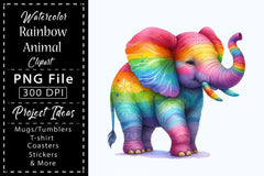 Rainbow Animals Clipart Bundle 21 - CraftNest - Digital Crafting and Art