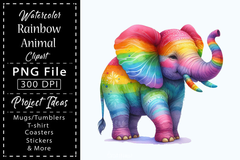 Rainbow Animals Clipart Bundle 21 - CraftNest - Digital Crafting and Art