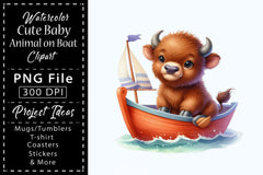Cute Baby Animals Boat Clipart Bundle - CraftNest - Digital Crafting and Art
