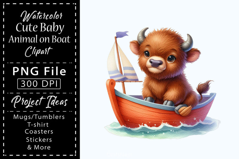 Cute Baby Animals Boat Clipart Bundle - CraftNest - Digital Crafting and Art