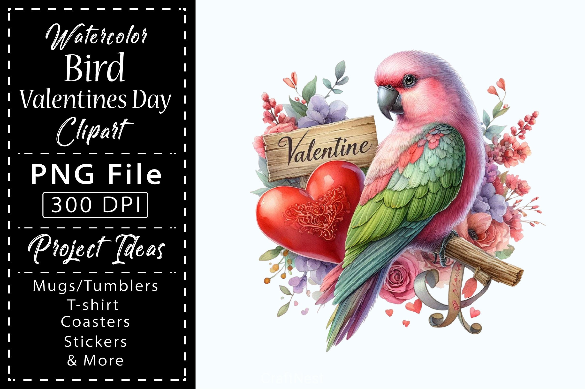 Bird Valentines Clipart Bundle 5 - CraftNest - Digital Crafting and Art