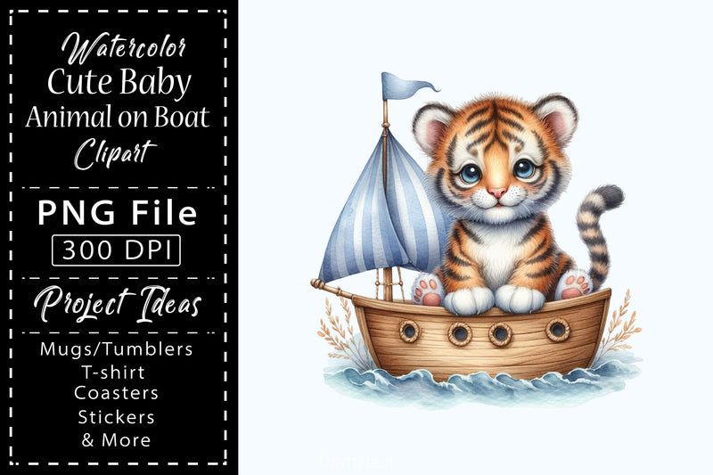 Cute Baby Animals Boat Clipart Bundle 15 - CraftNest - Digital Crafting and Art