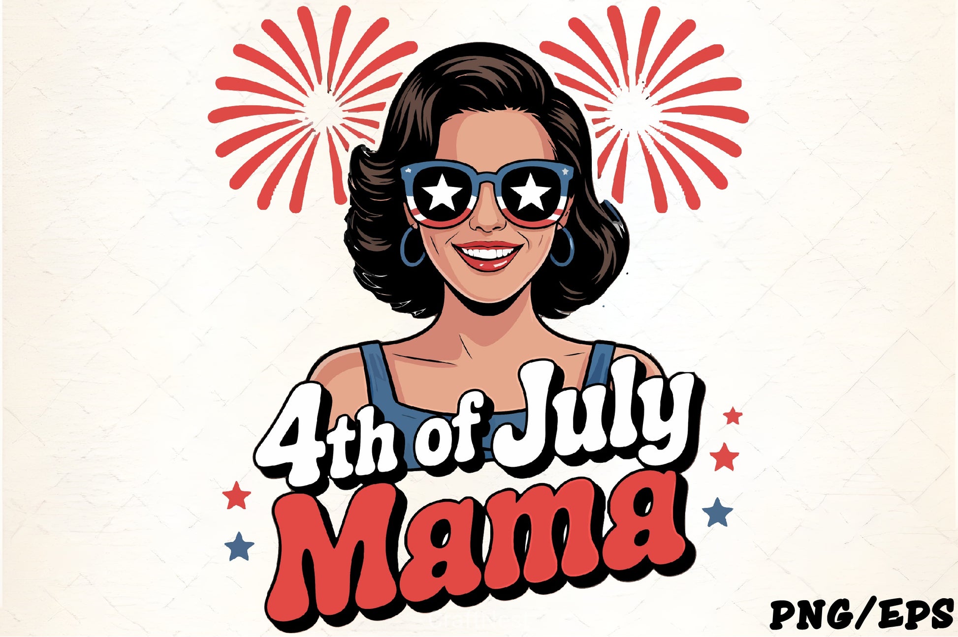 Fourth of July Retro Woman Fireworks Clipart Bundle - CraftNest - Digital Crafting and Art