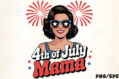 Fourth of July Retro Woman Fireworks Clipart Bundle - CraftNest - Digital Crafting and Art