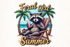 Feral Girl Summer Raccoon Shirt Clipart Bundle