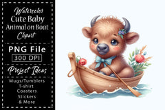 Cute Baby Animals Boat Clipart Bundle 3 - CraftNest - Digital Crafting and Art