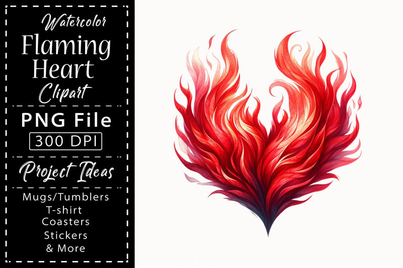 Flaming Heart Clipart Bundle 5 - CraftNest - Digital Crafting and Art
