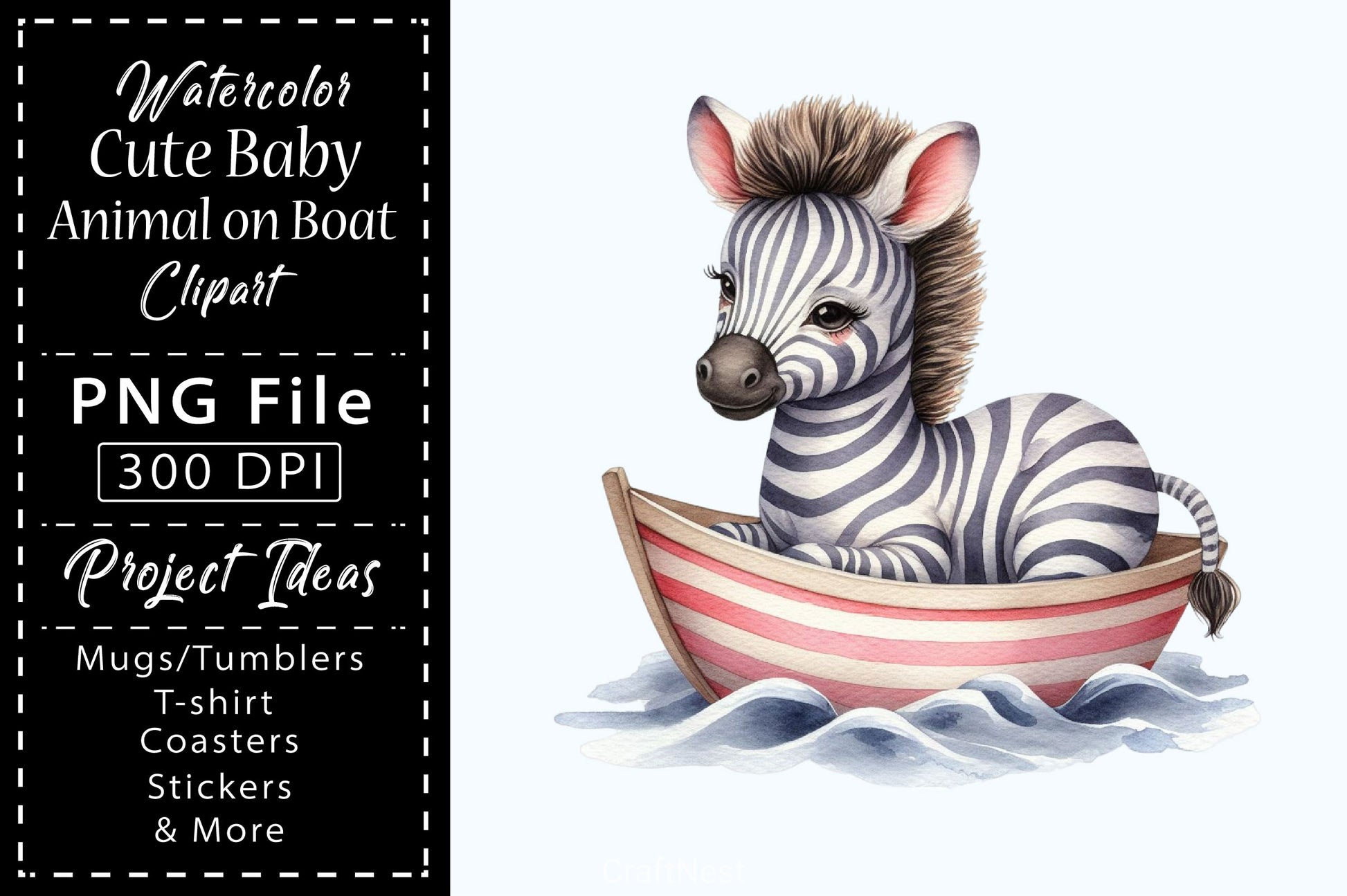 Cute Baby Animals Boat Clipart Bundle 10 - CraftNest - Digital Crafting and Art