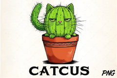 Catcus Funny Cactus Cat Clipart Bundle - CraftNest - Digital Crafting and Art