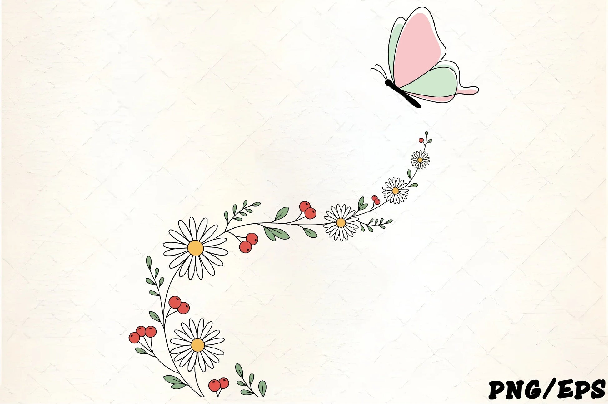 Delicate Floral & Butterfly Clipart Bundle - CraftNest - Digital Crafting and Art