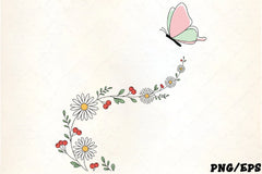 Delicate Floral & Butterfly Clipart Bundle - CraftNest - Digital Crafting and Art