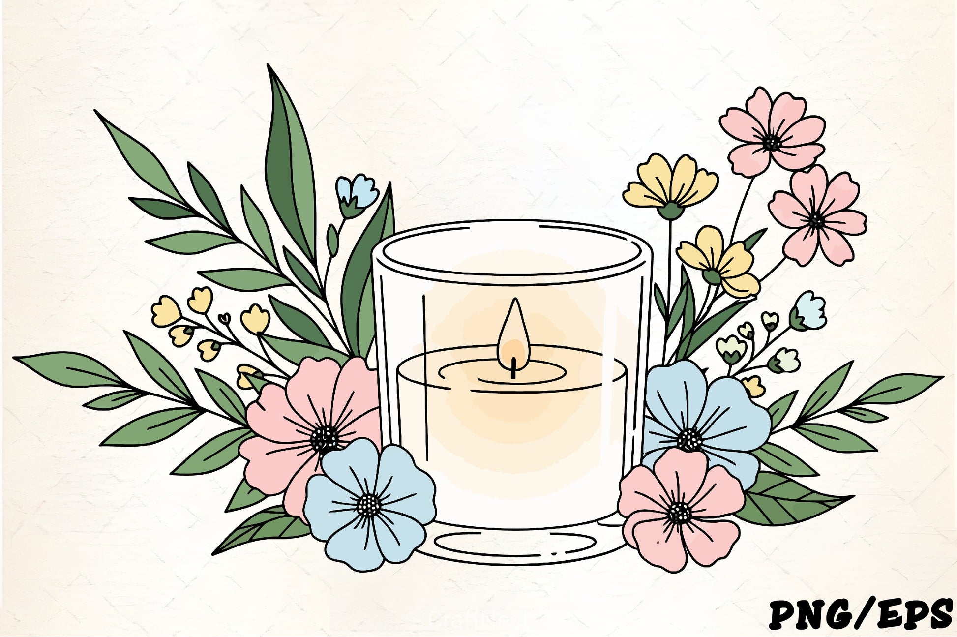 Scented Candle Floral Clipart Bundle - CraftNest - Digital Crafting and Art