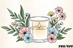 Scented Candle Floral Clipart Bundle - CraftNest - Digital Crafting and Art