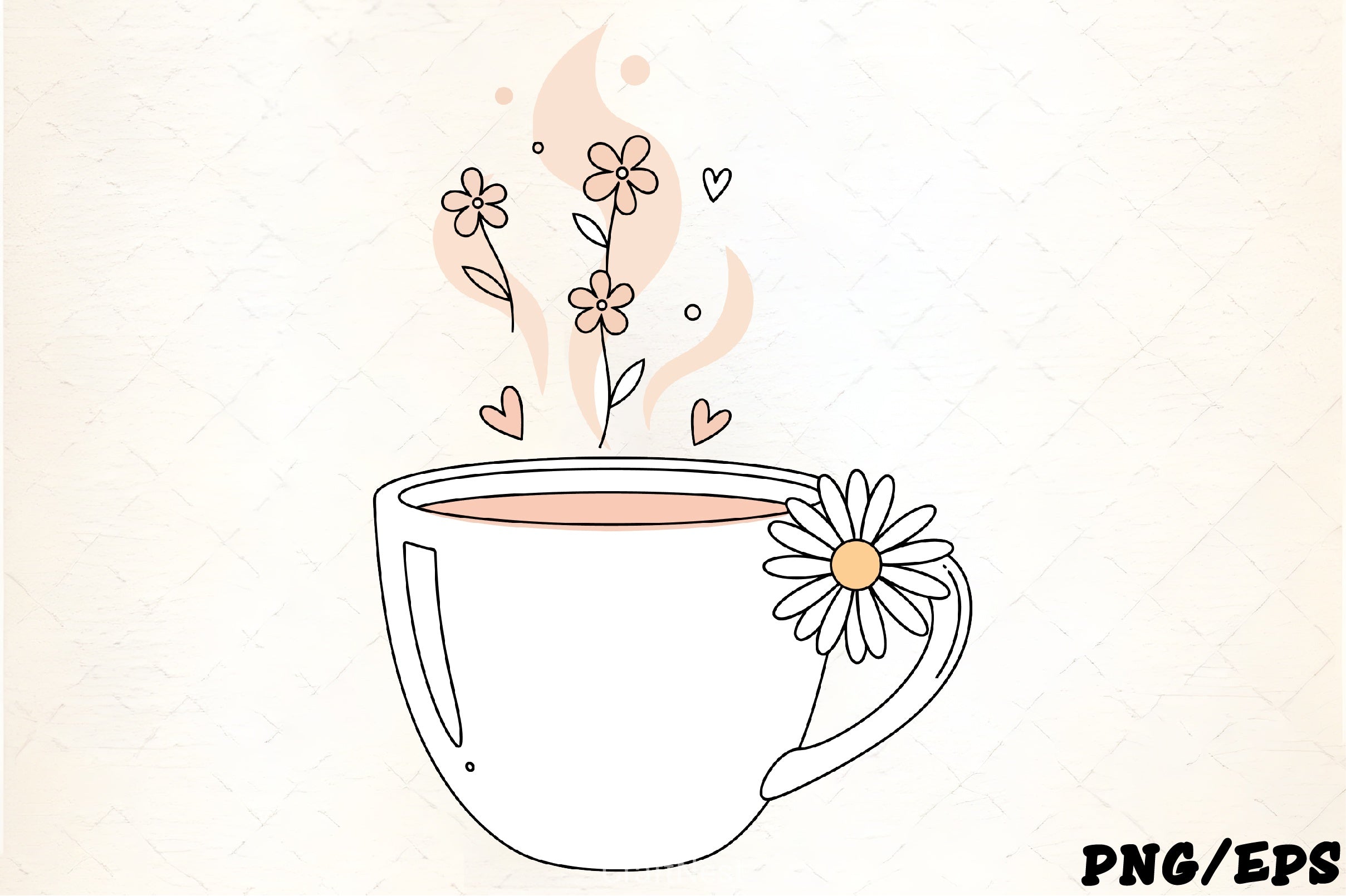Cozy Tea Floral Steam & Daisy Clipart Bundle - CraftNest - Digital Crafting and Art