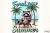 Feral Girl Summer Raccoon Shirt Clipart Bundle