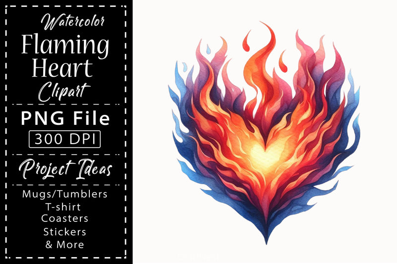 Flaming Heart Clipart Bundle 6 - CraftNest - Digital Crafting and Art