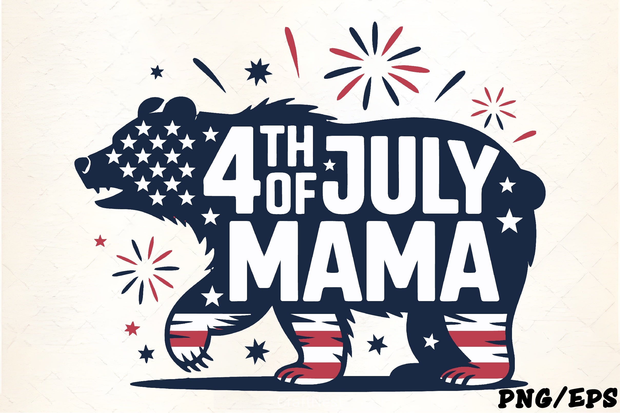 Fourth of July Mama Bear Clipart Bundle - CraftNest - Digital Crafting and Art