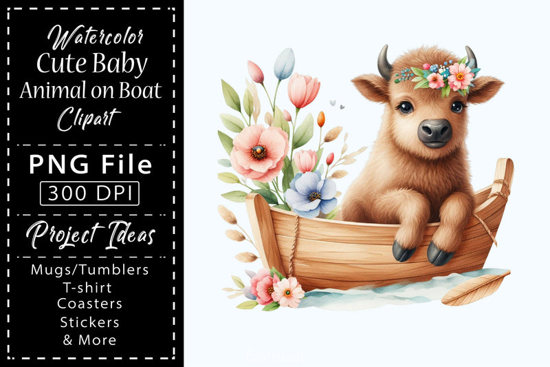 Cute Baby Animals Boat Clipart Bundle 21 - CraftNest - Digital Crafting and Art