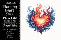 Flaming Heart Clipart Bundle 3 - CraftNest - Digital Crafting and Art