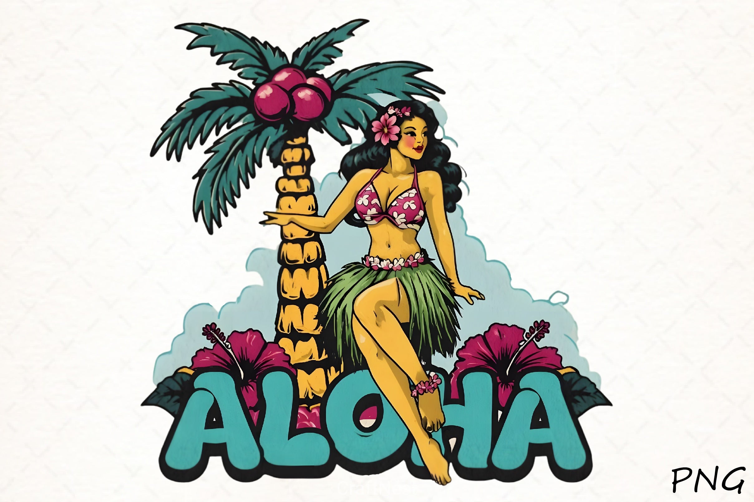Vintage Pin Up Hula Dancer Clipart Bundle - CraftNest - Digital Crafting and Art