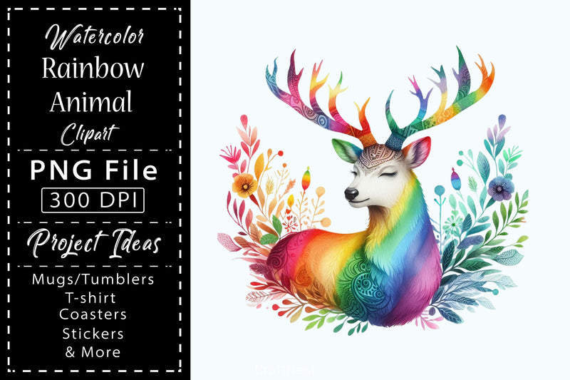 Rainbow Animals Clipart Set 4 - CraftNest - Digital Crafting and Art