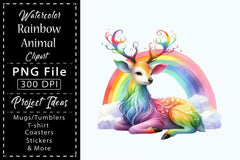 Rainbow Animals Clipart Bundle 15 - CraftNest - Digital Crafting and Art