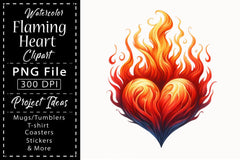 Flaming Heart Clipart Bundle 8 - CraftNest - Digital Crafting and Art