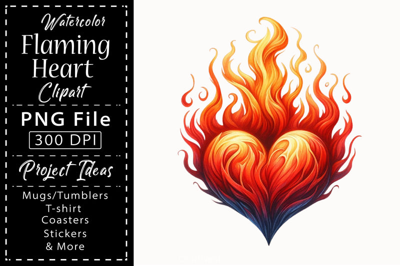 Flaming Heart Clipart Bundle 8 - CraftNest - Digital Crafting and Art
