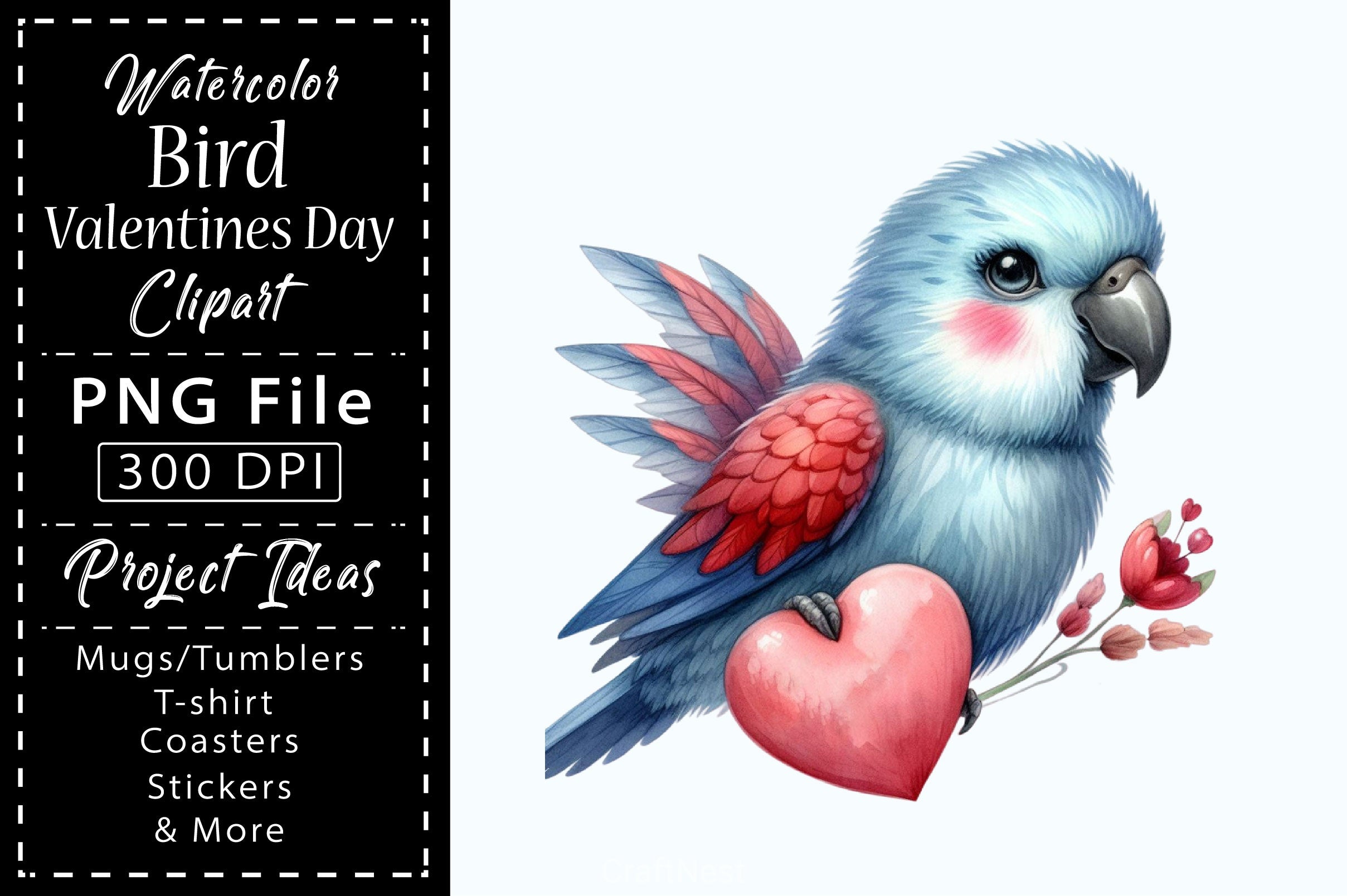 Bird Valentines Clipart Bundle 9 - CraftNest - Digital Crafting and Art