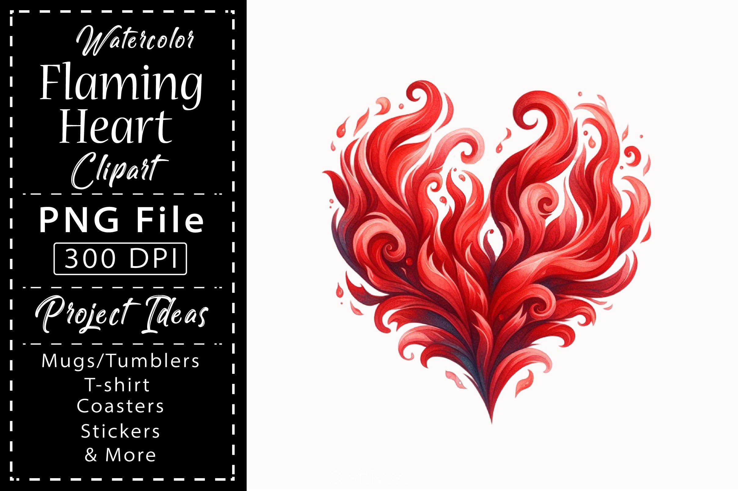 Flaming Heart Clipart Bundle 4 - CraftNest - Digital Crafting and Art