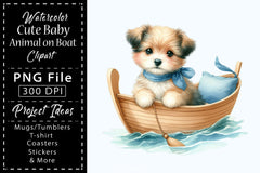 Cute Baby Animals Boat Clipart Bundle 7 - CraftNest - Digital Crafting and Art