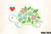 Flower Turtle Heart Clipart Bundle