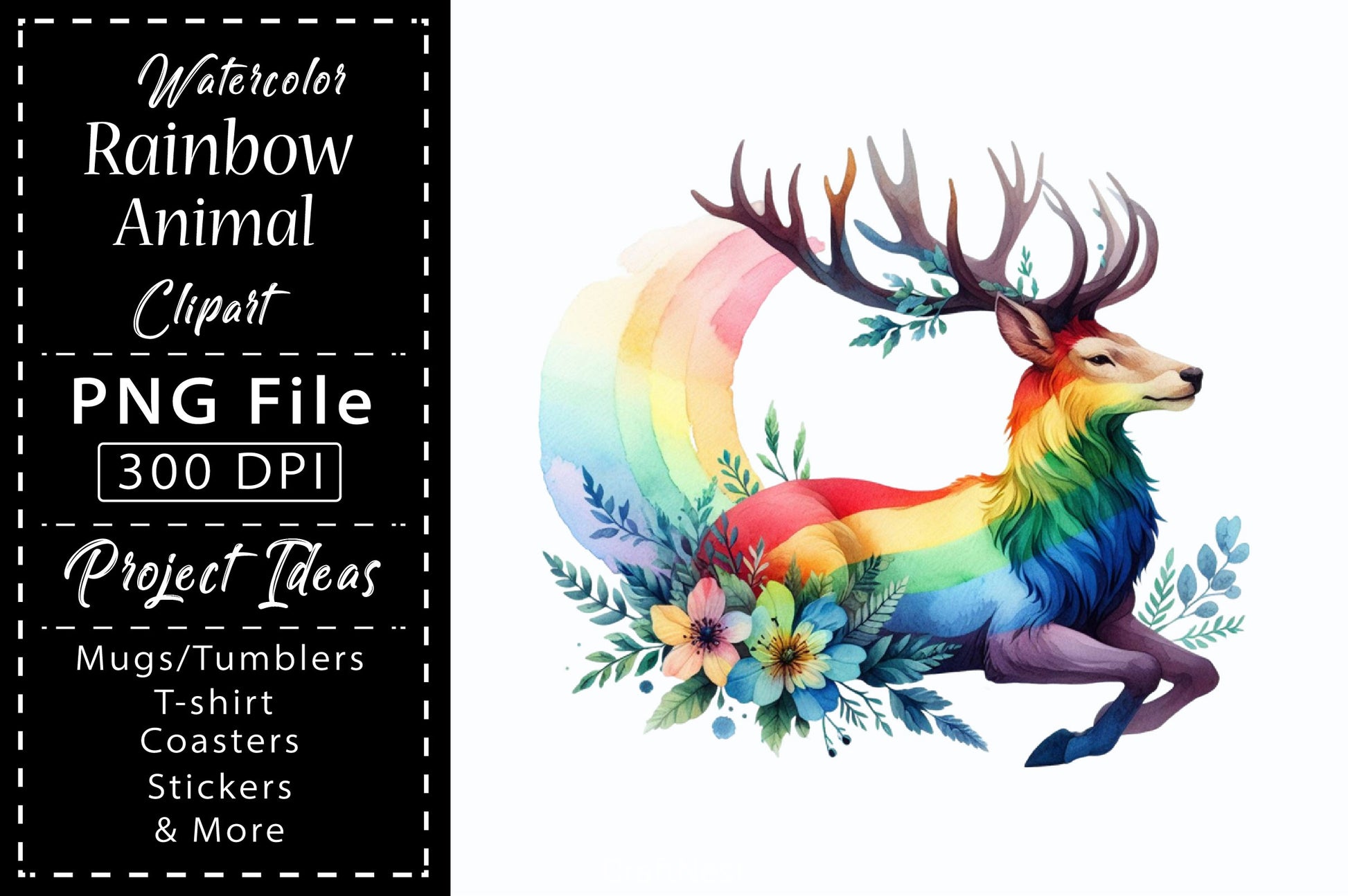 Rainbow Animals Clipart Bundle 2 - CraftNest - Digital Crafting and Art