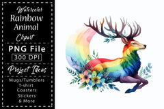 Rainbow Animals Clipart Bundle 2 - CraftNest - Digital Crafting and Art