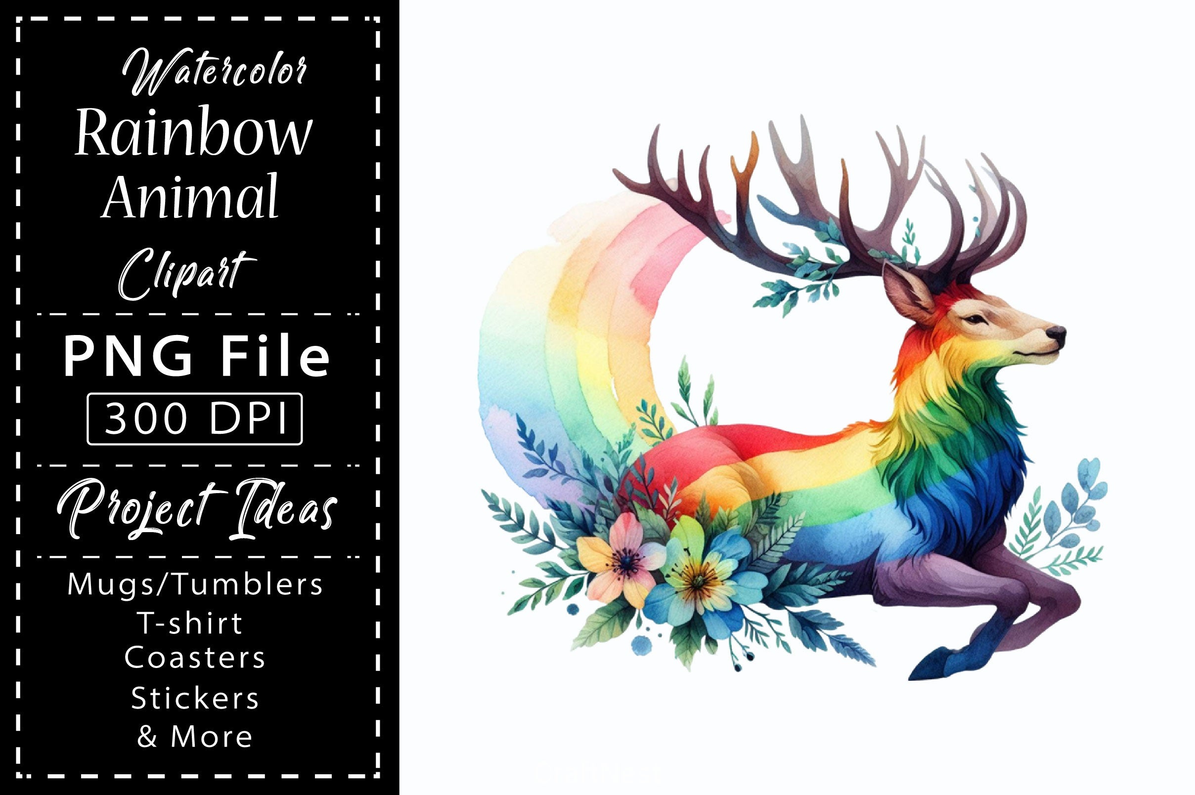 Rainbow Animals Clipart Bundle 2 - CraftNest - Digital Crafting and Art