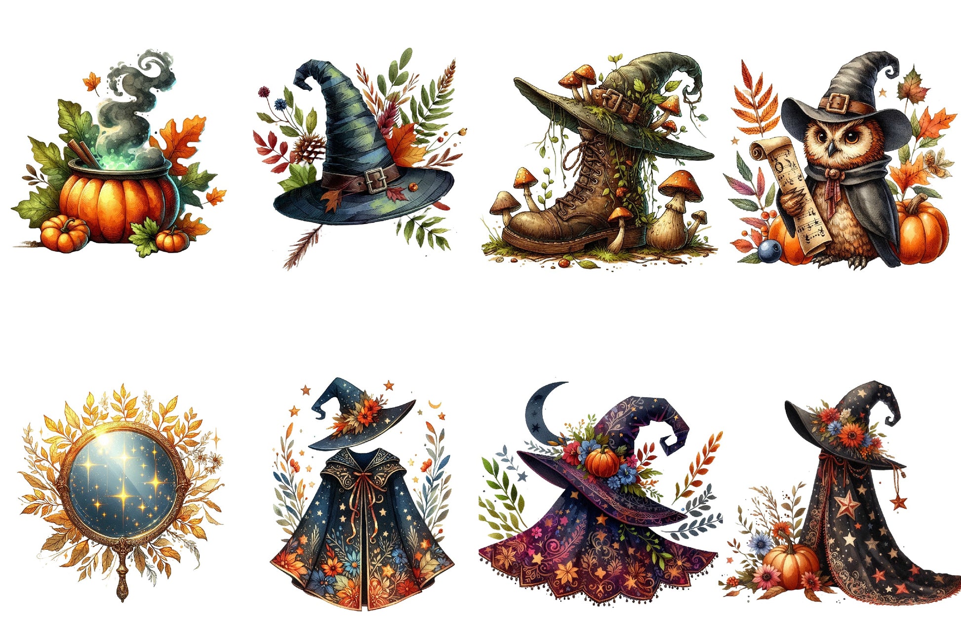 Witch Autumn Clipart Bundle - CraftNest - Digital Crafting and Art