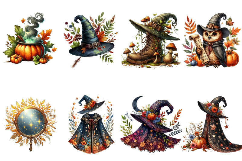 Witch Autumn Clipart Bundle - CraftNest - Digital Crafting and Art