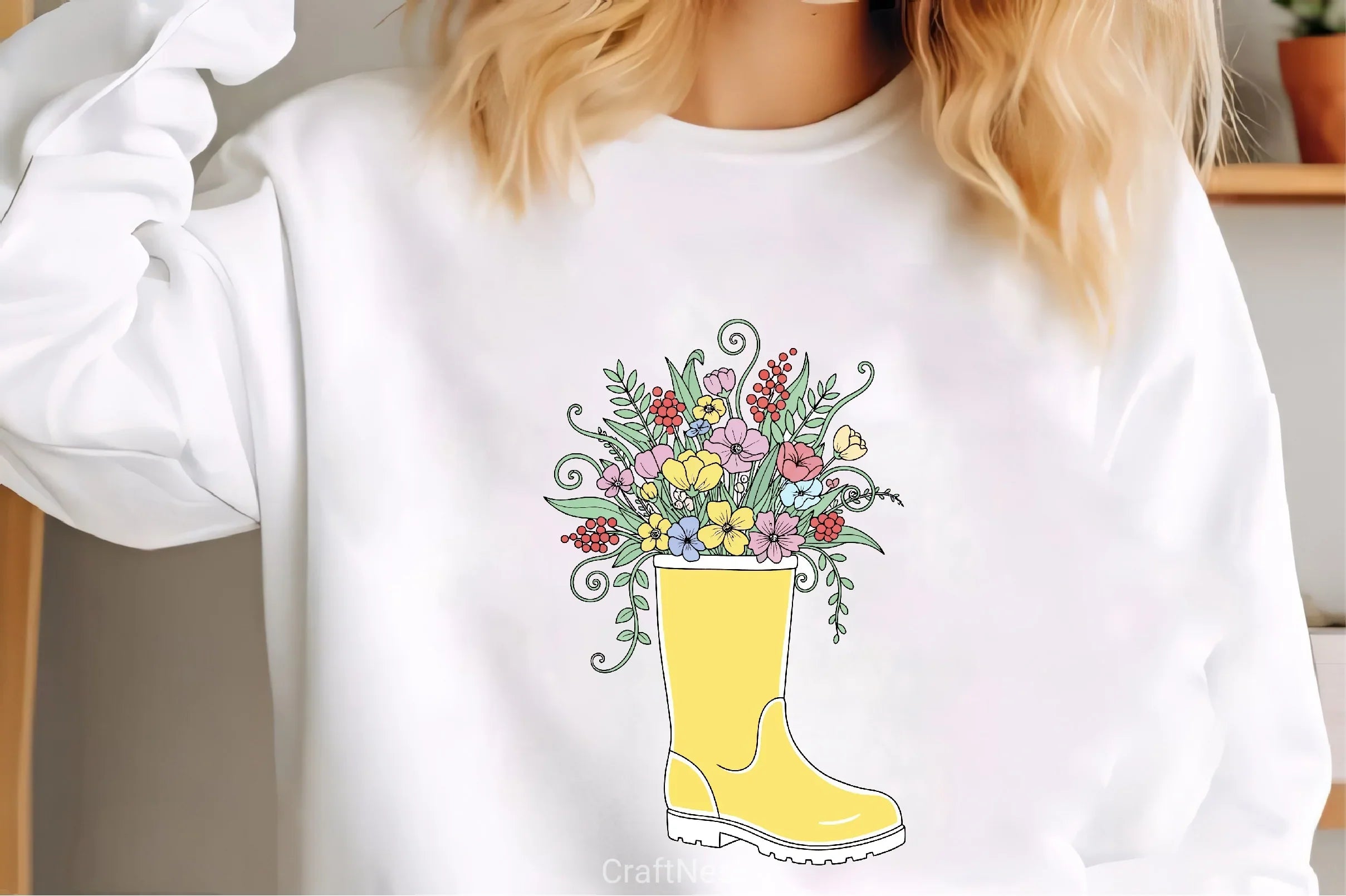 Yellow Rain Boots with Spring Flowers Clipart Bundle 8 - CraftNest - Digital Crafting and Art