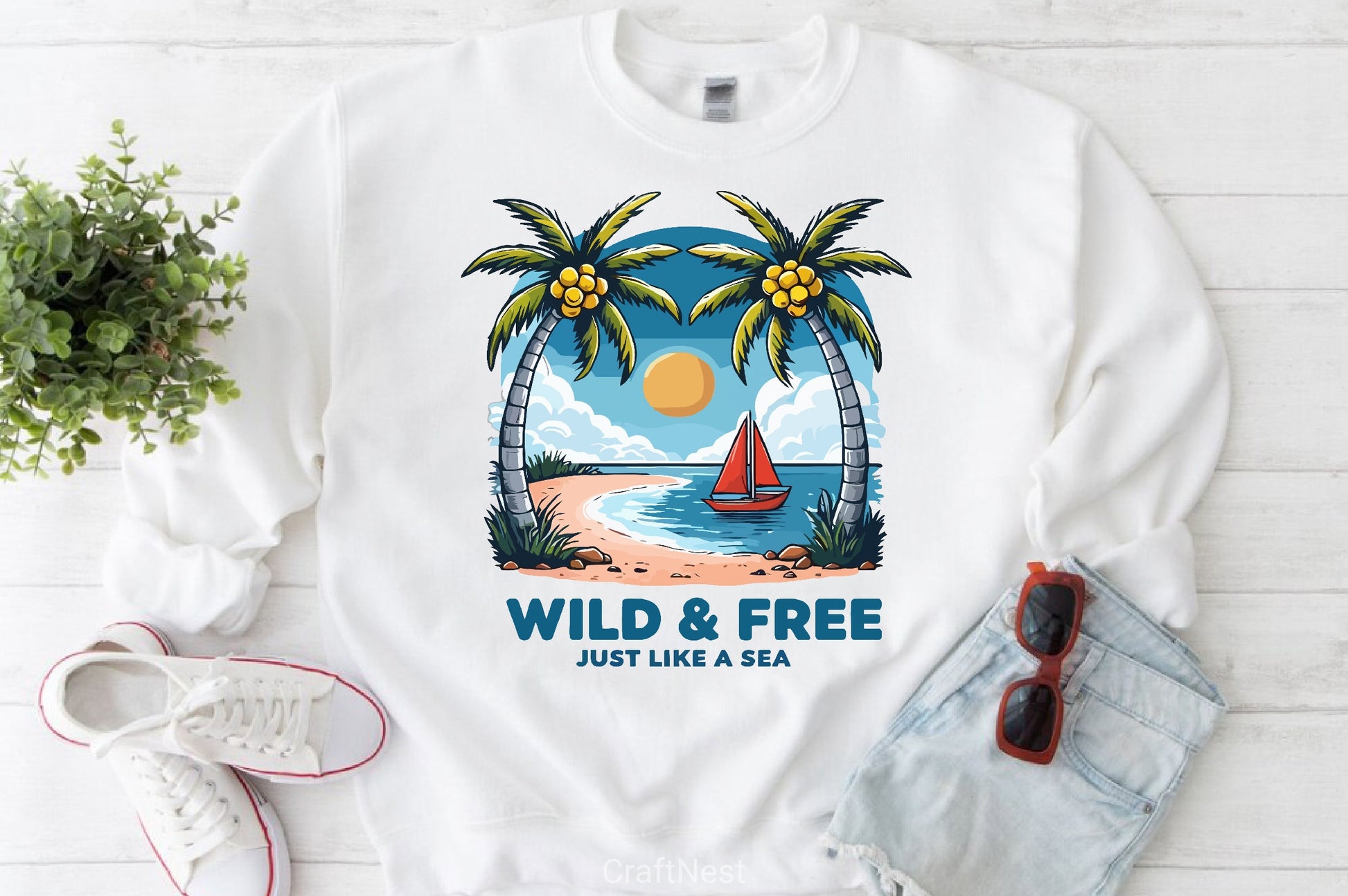 Wild & Free Sea Vibes Clipart Bundle - CraftNest - Digital Crafting and Art