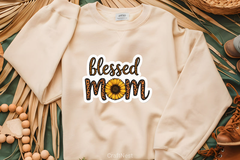 Blessed Mom Sunflower Leopard Clipart Bundle - CraftNest - Digital Crafting and Art