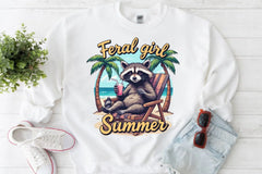 Feral Girl Summer Raccoon Shirt Clipart Bundle 2 - CraftNest - Digital Crafting and Art