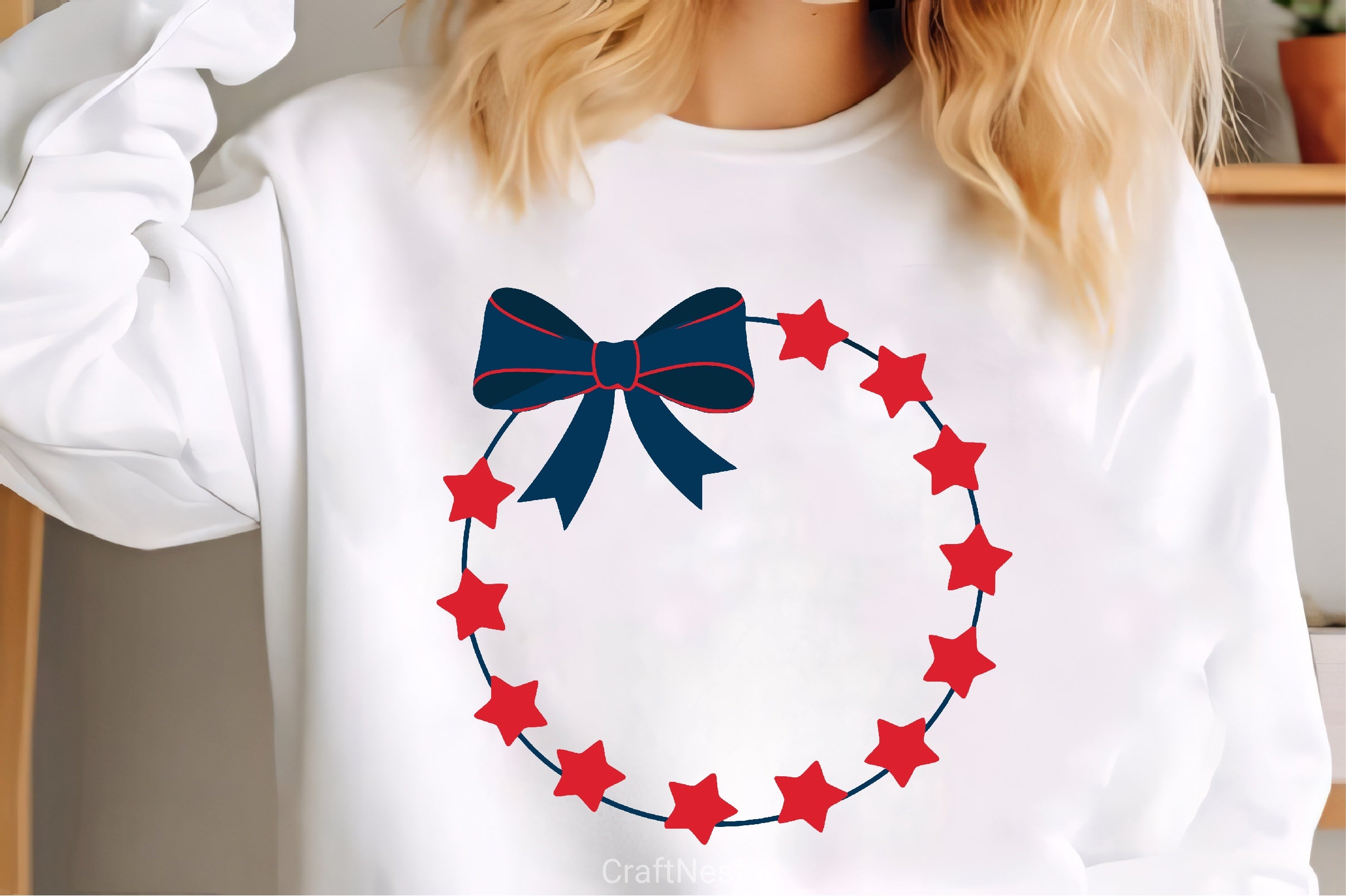 Festive Red Star Wreath Clipart Bundle - CraftNest - Digital Crafting and Art