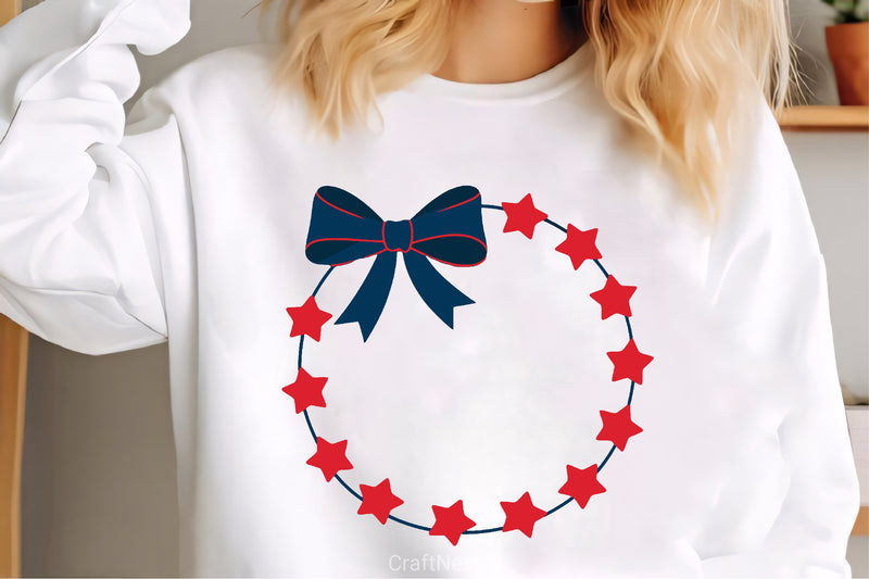 Festive Red Star Wreath Clipart Bundle - CraftNest - Digital Crafting and Art