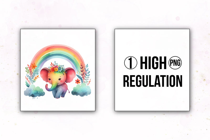 Rainbow Animals Clipart Bundle 10 - CraftNest - Digital Crafting and Art