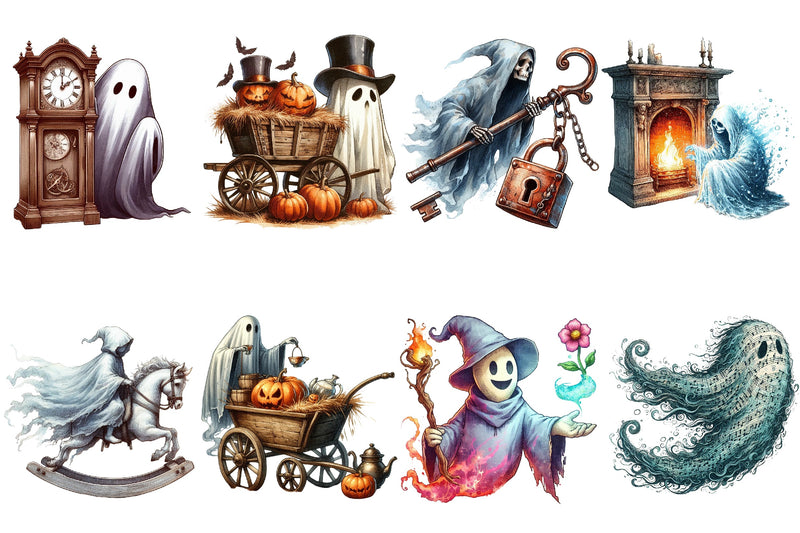 Halloween Ghost Clipart Bundle 12 - CraftNest - Digital Crafting and Art
