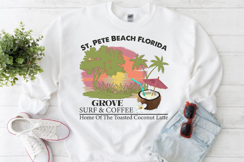 Surf & Coffee T Shirt Design Bundle - CraftNest - Digital Crafting and Art